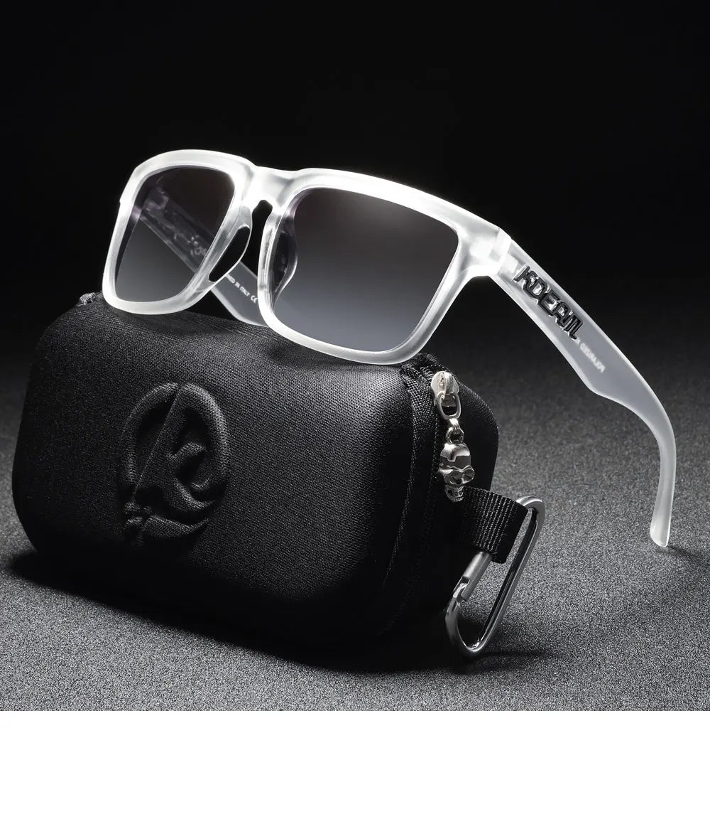 KDEAM Men's Polarized Sunglasses Square Casual Outdoors Sun Glasses Women Unisex Sunglass For Couple With Zipper Case Beauty World Shop