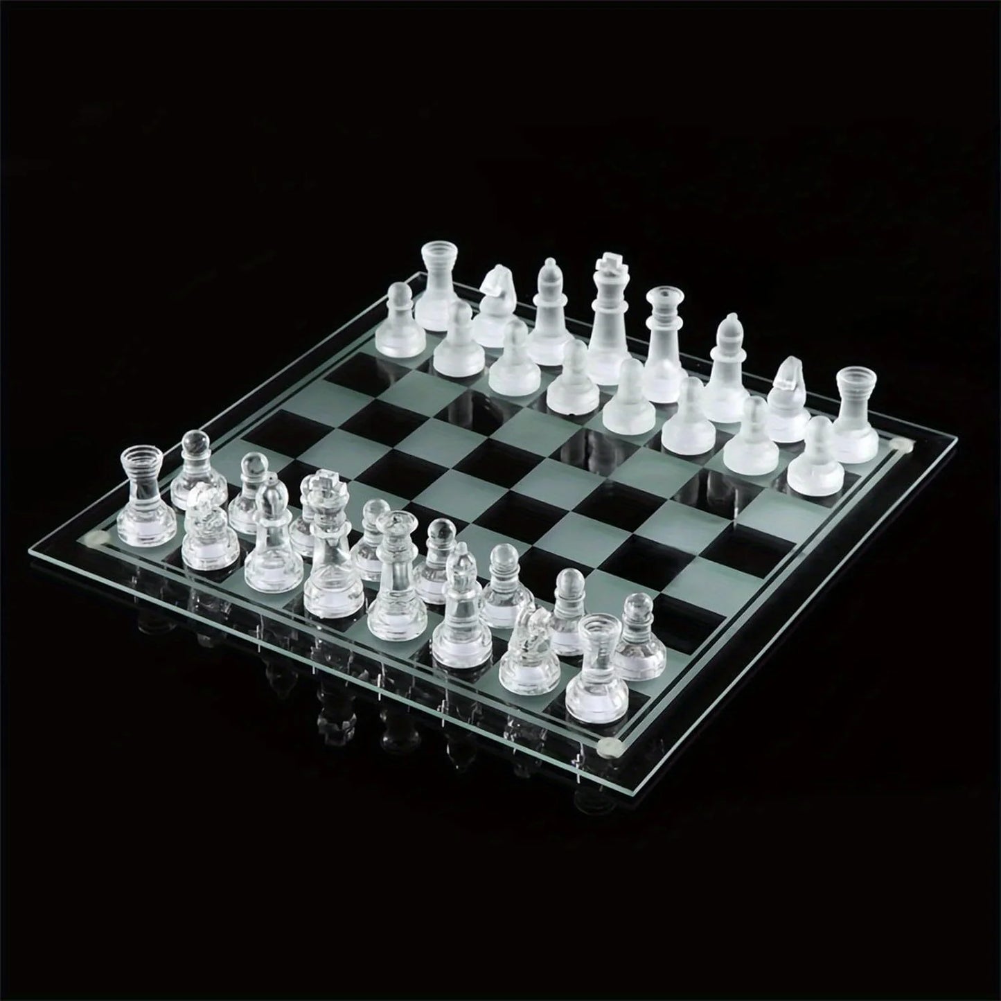 10Inch Handcrafted Glass Chess Set Premium Quality Intricate Design for Home Decor  Perfect for Game Nights & Chess Lovers Beauty World Shop