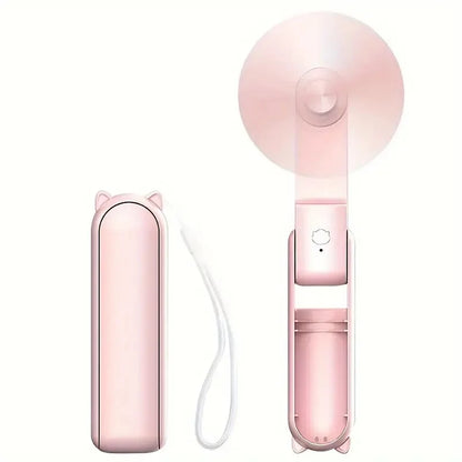 Portable Mini Fan, USB Rechargeable, 3-speed Adjustable, Foldable Handheld Fan, Suitable for Women, Travel, Outdoor Use Beauty World Shop