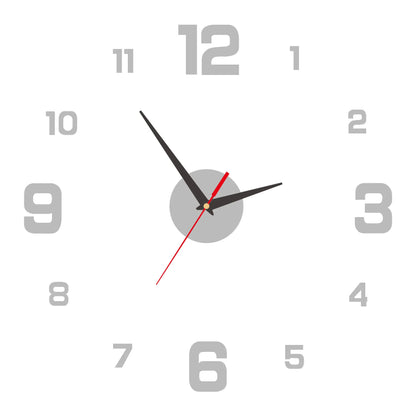 3D Creative Frameless DIY Wall Hanging Clock Wall Stickers Home Mute Digital Clock Living Room Office Wall Decoration Beauty Fashion