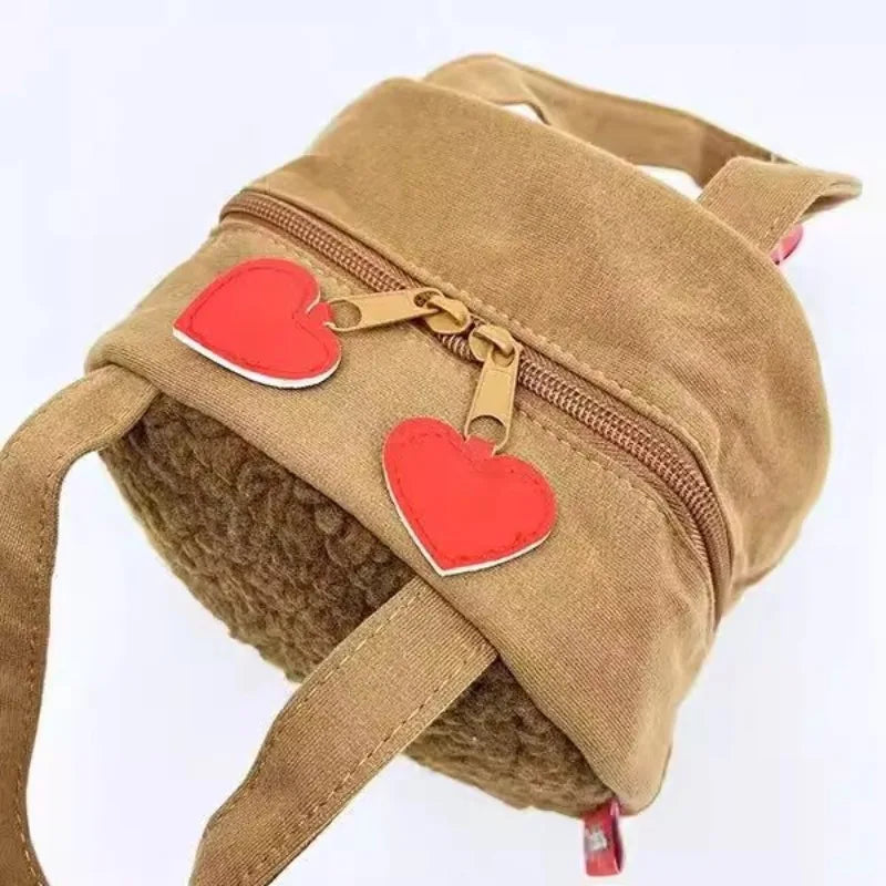 NewJapanese Cartoon Cute Plush Handbag Monchichi Small Items Storage Bag Going Out Hand Bag Coin Purse Birthday Gift for Friends Beauty World Shop