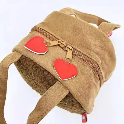 NewJapanese Cartoon Cute Plush Handbag Monchichi Small Items Storage Bag Going Out Hand Bag Coin Purse Birthday Gift for Friends Beauty World Shop