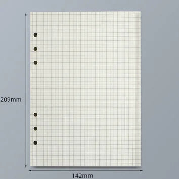 45 Sheets A5 A6 A7 Loose Leaf Notebook Refill Spiral Binder Inner Page Line Blank craft  Grid Inside Paper Stationery Beauty World Shop