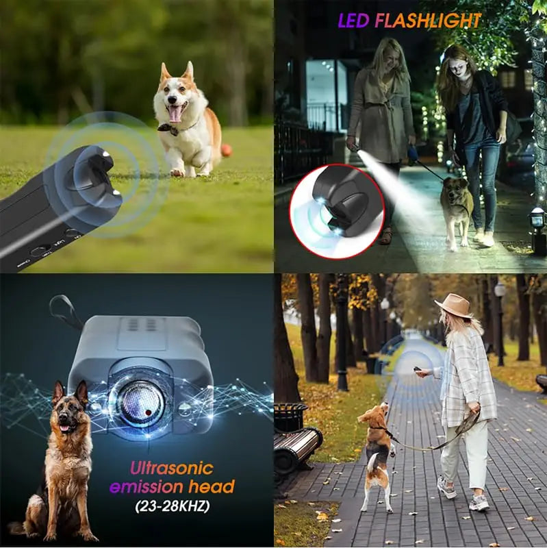 Dog Ultrasonic Repeller Pet Training Device Outdoor Deterrent Chaser Portable Anti-barking Device with LED to Repel Cats & Dogs Beauty World Shop