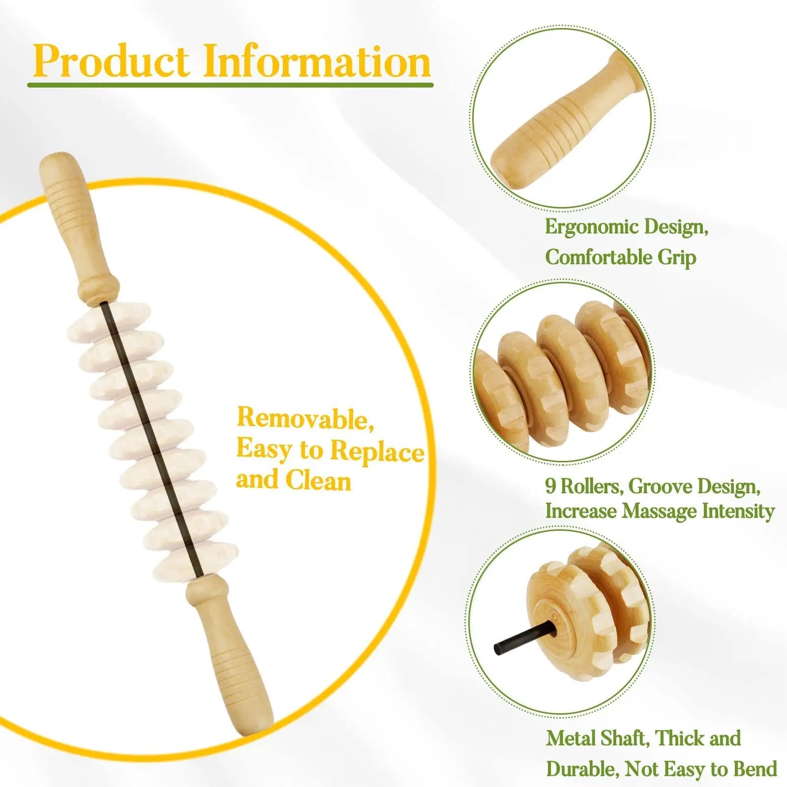 Wooden Massage Roller Tool Set, Lymphatic Drainage Massager Maderoterapia Kit, Manual Massage Tool for Body Massage Gua Sha Set Beauty World Shop