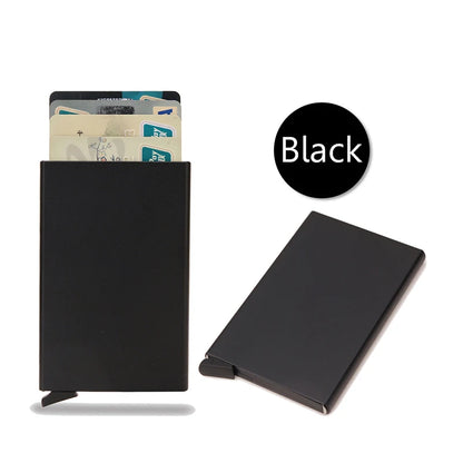 Rfid Smart Wallet Card Holder Metal Thin Slim Men Women Wallets Pop Up Minimalist Wallet Small Black Purse Vallet Walets for Men Beauty World Shop