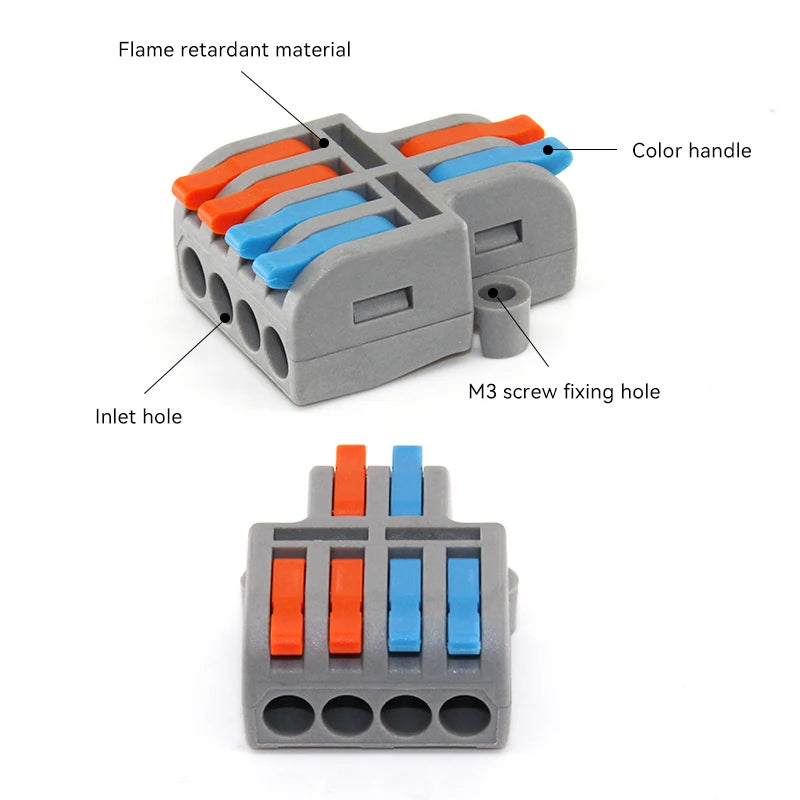 10/30/50 PCS Mini Fast Wiring Cable Connectors Universal Compact Splitter Electrical Conductors Push-in Home Terminal Block Beauty World Shop