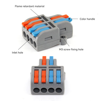 10/30/50 PCS Mini Fast Wiring Cable Connectors Universal Compact Splitter Electrical Conductors Push-in Home Terminal Block Beauty World Shop