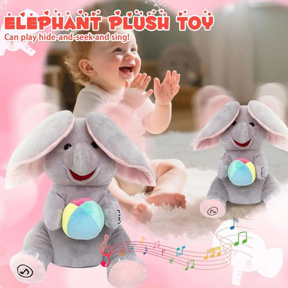 Hide-And-Seek Elephant Plush Toy Baby Interactive Singing Musical Toy For Soothing Children Head Up Training Toys Children Gift Beauty World Shop