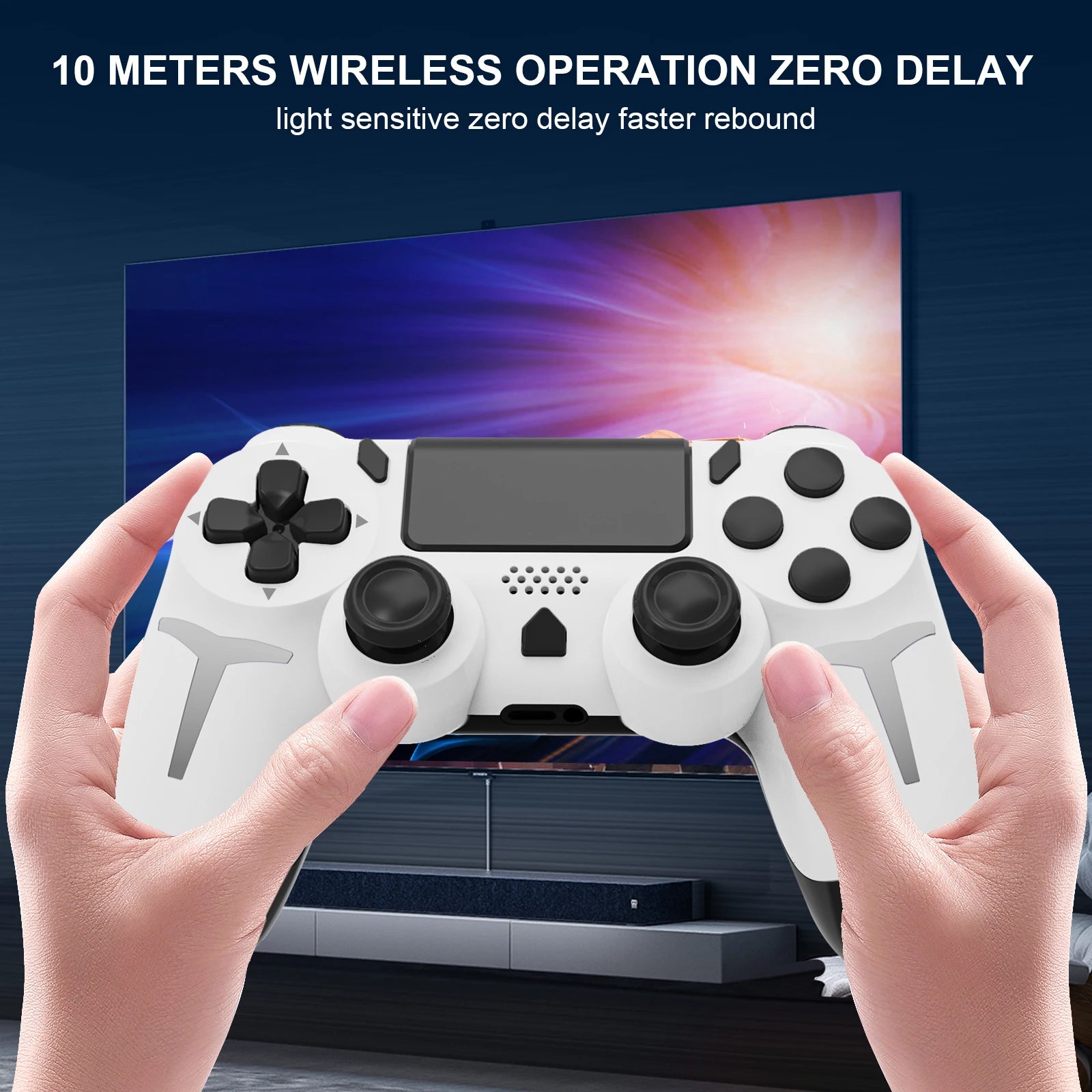 GAMINJA 6-axis Gyroscope Dual Vibration With touch pad Wireless Gamepad Bluetooth Controller For PS4 PS3 Console Computer PC Beauty World Shop