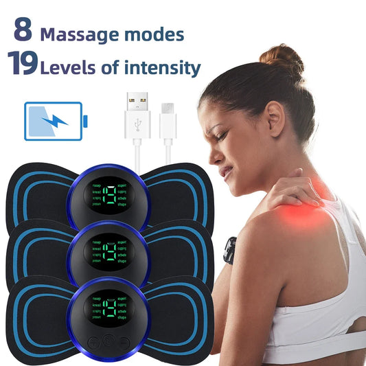 Electric Neck Massager EMS Muscle Massage Stimulator Low Frequency Instrument Back Cervical Calf Patches Pain Joints Mini Device Beauty World Shop
