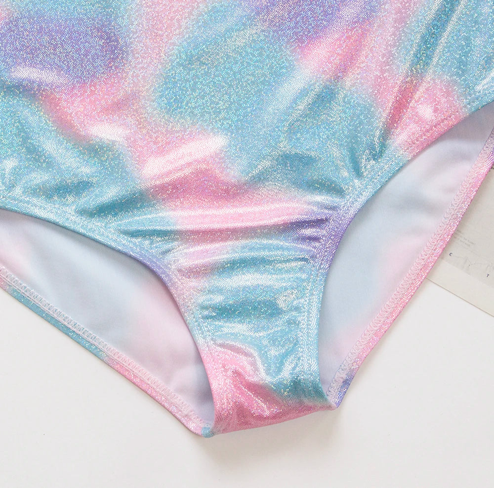 Fishscale Bandage Girls Kids Swimsuit 2026 Shell Shape Embroidery Children Girls One Piece Swimwear Beach Wear Monokini Beauty World Shop