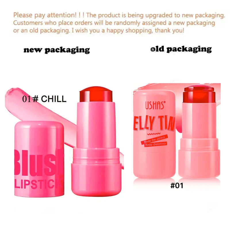 4 Colors Jelly Blush Stick Lip Balm Eyeshadow 3-in-1 Multi-Use Matte Blush Moisturize Brighten Lip Gloss Beauty Trend Shop