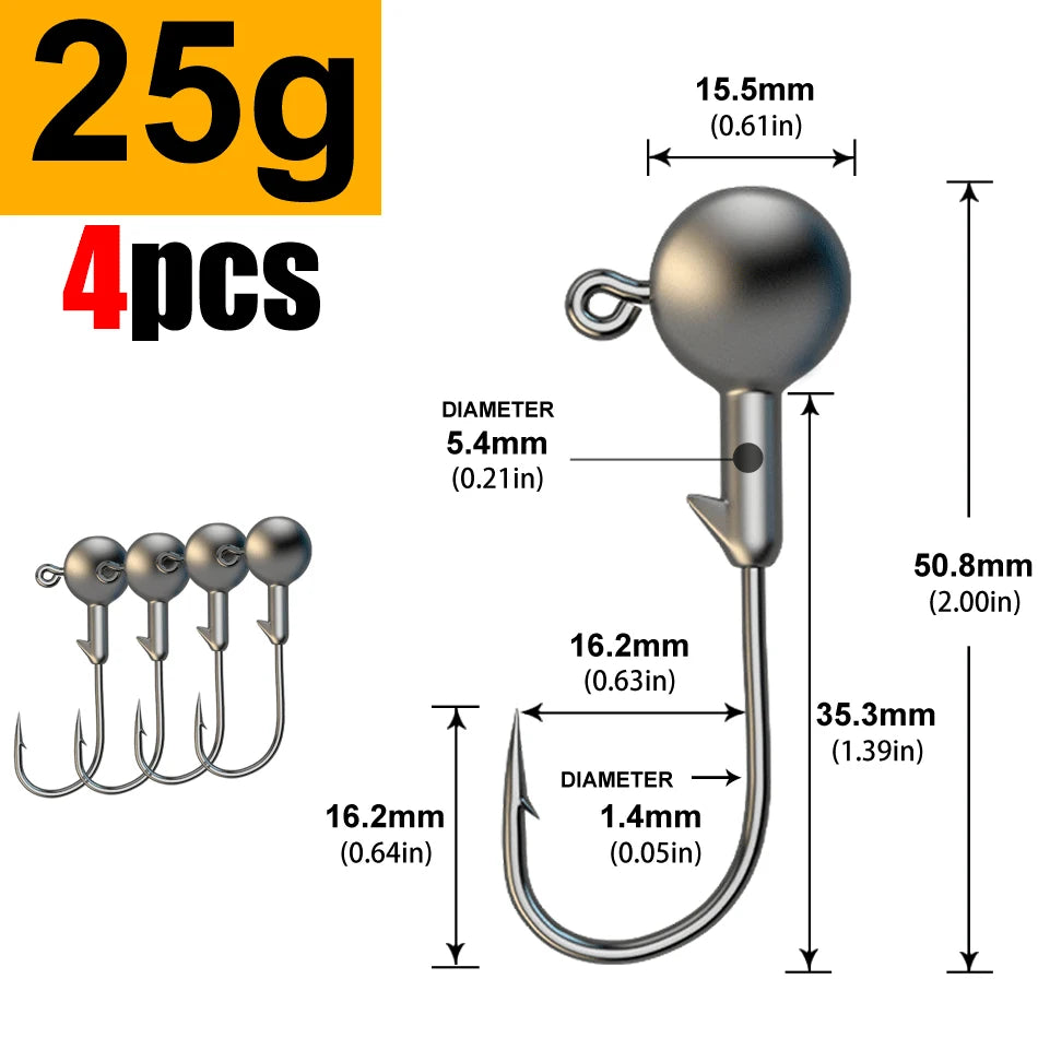 JYJ 1g 2g 3g 4g 5g 10g 20g 22g 25g 28g crank Jig head hook fishing hook head Jig lure hard bait soft worm jig hook for fishing Beauty World Shop