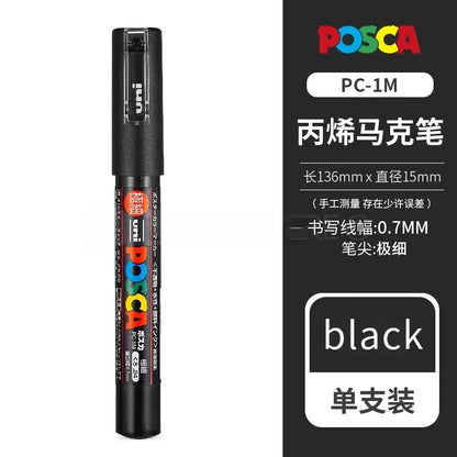 Uni Posca Full Marker PC-1M 3M 5M Multi-Colours Acrylic Permanente Rotulador Poster Graffiti Painting Pen For Fabric Rock Metal Beauty World Shop