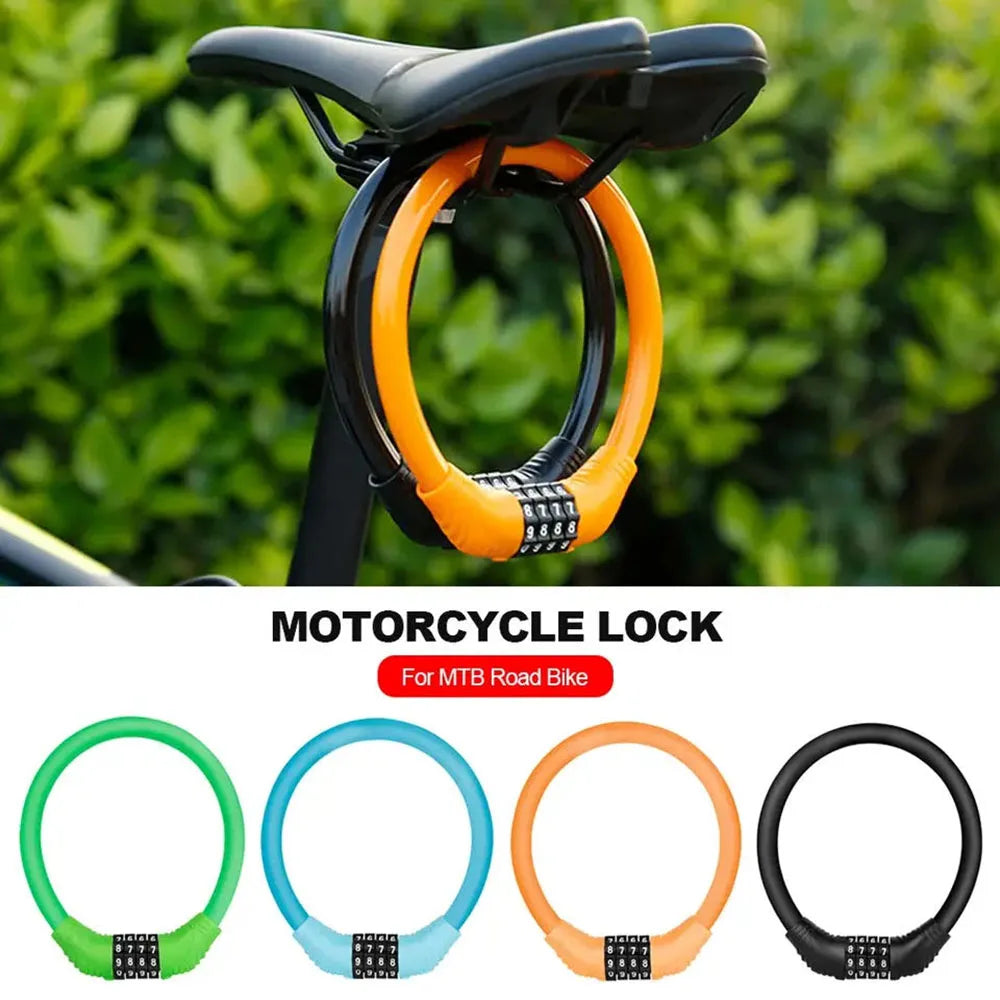 4 Digital Code Anti-Theft Bicycle Cable Lock Stainless Steel Security Locks Portable Combination Code Padlock Beauty World Shop