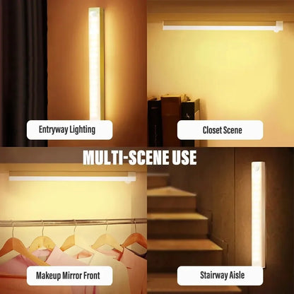 LED Motion Sensor Light Wireless LED Night Light Type C Rechargeable Light Cabinet Wardrobe Lamp Staircase Backlight For Kitchen Beauty Fashion