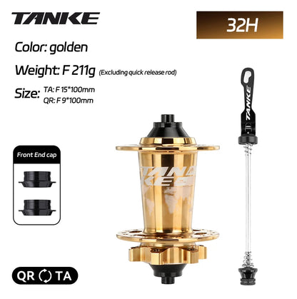 TANKE 120 Click Hub 6 Bearing Mountain Bike MTB Hub Front Rear 32 36 Holes QR Thru-axle Exchange Disc Brake Bicycle Hubs HG MS Beauty World Shop