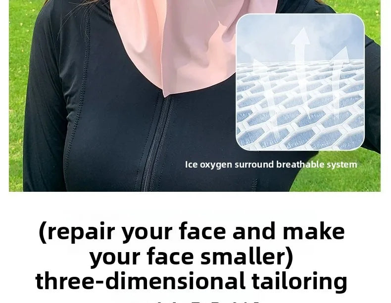 Women Summer UV Protection Neck Scarf Ice Silk Face Mask Cover Outdoor Wrap Cover Sports Cycling Sun Proof Sunscreen Dustproof Beauty World Shop