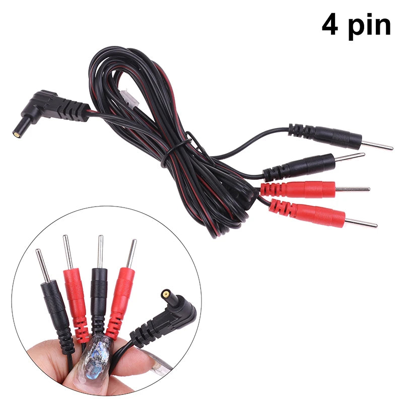 1Pcs 2.35mm New Electrotherapy Electrode Lead Electric Shock Wires Cable For Massager Connection Cable Massage And Relaxation Beauty World Shop