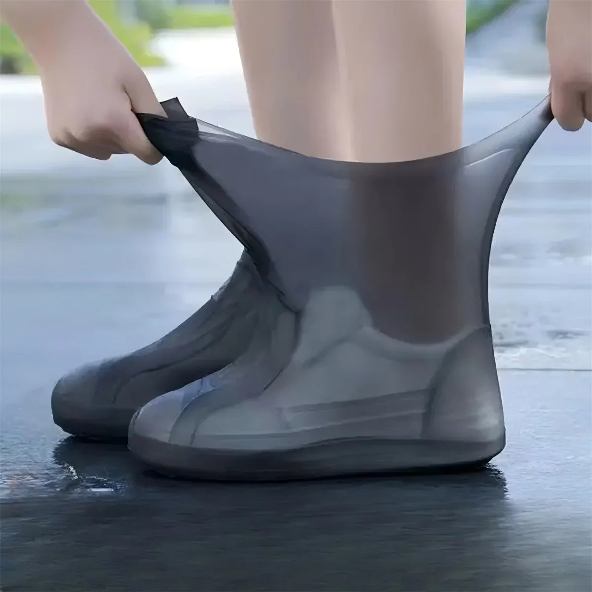 1 Pair Rubber Rain Boot Overshoes For Outdoor Use, Silicone Waterproof Shoe Covers, Rainy Day Shoe Cover, Reusable Non-Slip Rain Beauty Fashion