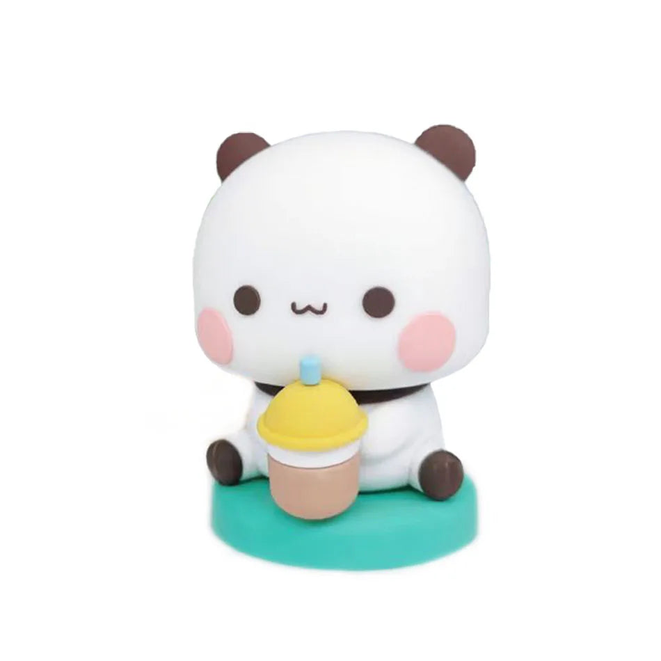 Cute Kawaii Bubu Dudu Panda Bear Figure Cartoon Exciting Bear Miniatures Collectible Animal Toy Doll Ornament Home Derocation Beauty World Shop