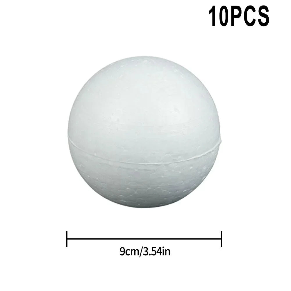 10pcs Solid Foam Ball Polystyrene Balls 50mm-100mm  Round DIY Accessory Handmade For Party Celebration Christmas Decoration Beauty World Shop