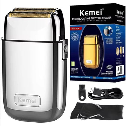 Kemei Tx1 Rechargeable Metal Housing Pro Electric Shaver For Men Hair Beard Electric Razor Bald Shaving Machine Finishing Fade Beauty World Shop