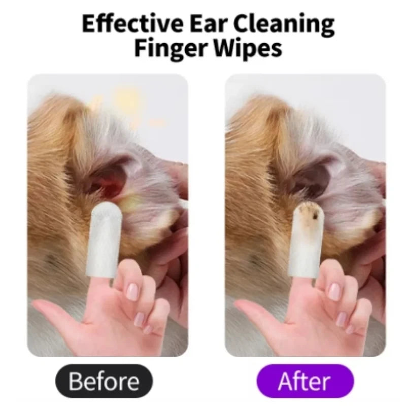 Pet Ear Cleaning Wipes Disposable Ear Care Finger Cover Convenient And Dirty Hand Ear Mite Ear Mite And Dogs Cleaning Wipes Beauty World Shop