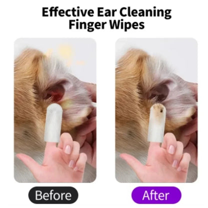 Pet Ear Cleaning Wipes Disposable Ear Care Finger Cover Convenient And Dirty Hand Ear Mite Ear Mite And Dogs Cleaning Wipes Beauty World Shop