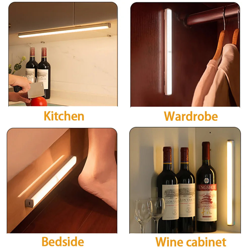 Wireless LED Cabinet Light Motion Sensor Light Closet Night Lamp For Kitchen Bedroom Detector Light Cabinet Staircase Backlight Beauty World Shop