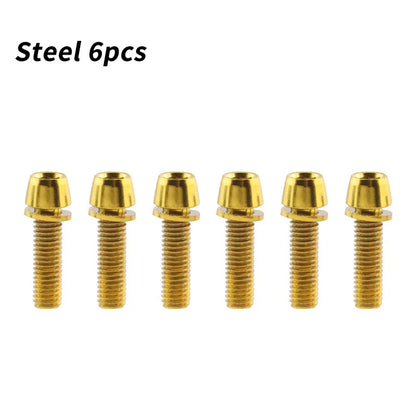 MUQZI 6pcs Stem Bolts M5x17mm Bicycle Handlebar Stem Screw With Washer MTB Road Bike Stem Riser Screw Beauty World Shop
