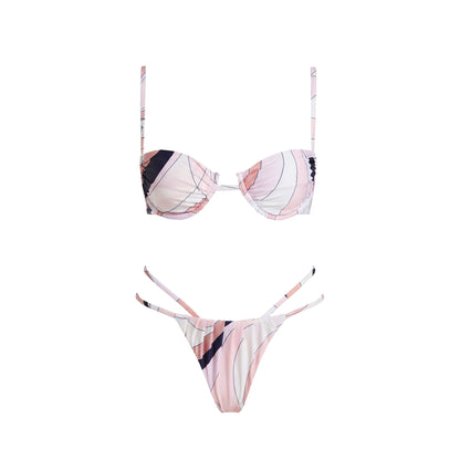 Sexy Women 2Pcs Halter Bikini Swimsuits Female Push Up Swimwear Micro Bikinis Bathingsuit Swim Suit Beachwear Printed Biquini Beauty World Shop