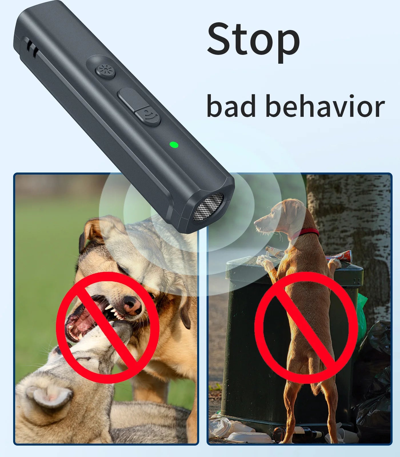 High Power Ultrasonic Dog Repeller Trainer Anti Barking LED Dog Deterrent Device Pet Dog Training Remote Control With UV LAMP Beauty World Shop