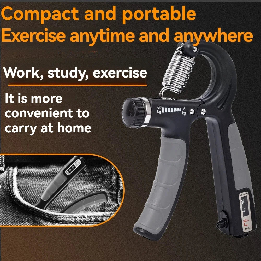 5-60kg Adjustable Hand Grip Strength Strengthener Trainer Full Set With Counter Wrist Forearm And Hand Exerciser For Muscle Beauty World Shop