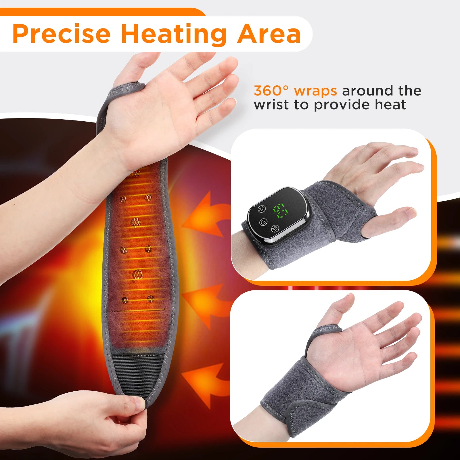 Cordless Heating Ankle Wrist Brace Vibration Massager Electric Hot Compress Massage Ankle Guard Wristband Hand Foot Protector Beauty World Shop