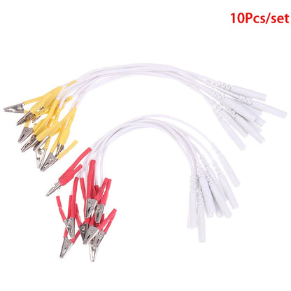 10Pcs 2mm Pin TENS/EMS Alligator Clip Cables - Electrode Wire Accessories for Hwato SDZ-II Electronic Acupuncture Device Beauty World Shop
