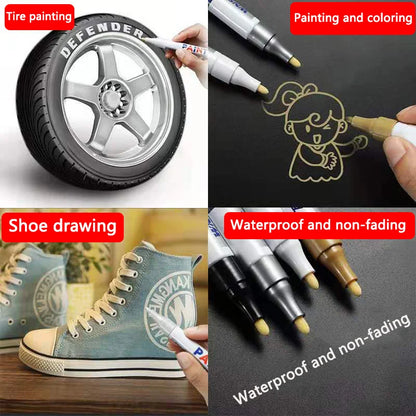 White Marker Pens set Oily Waterproof White Gel Pen DIY Graffiti Sketching Marker Stationery Writing School Supplies brush Beauty World Shop