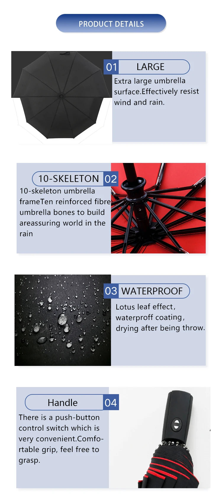 Windproof Double Layer Fully Automatic Resistant Umbrella Beauty World Shop