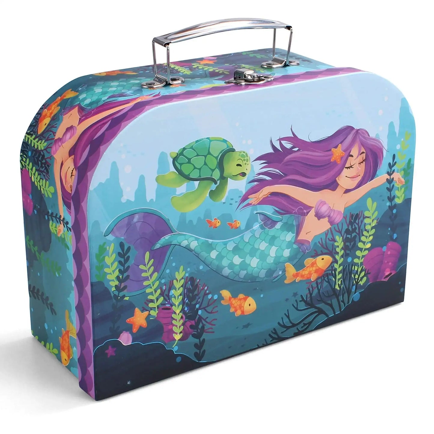 Joyfy Kid Tea Set Mermaid Tea Party Set Princess Pretend Play Tin Teapot Set Kitchen Toy for Girls Toddlers 2 3 4 5 6 Years Old Beauty World Shop