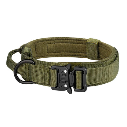 Pet Products Outdoor Tactical Dog Collar Metal Buckle Breathability Nylon Collar Medium and Large Dog Training Neck Collar Dog Beauty World Shop