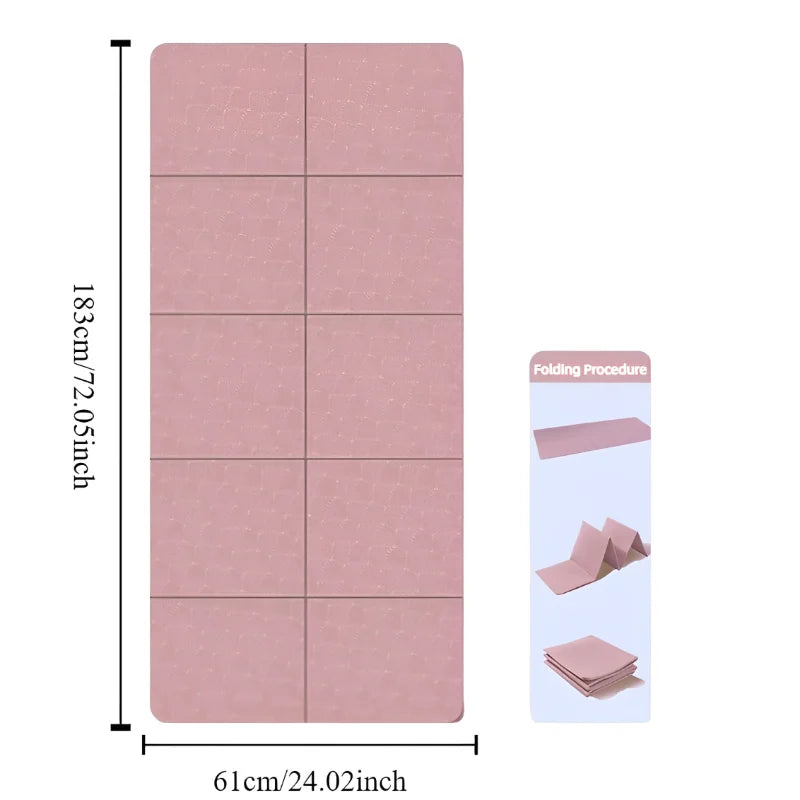 Foldable Yoga Mat Eco Friendly Tpe Folding Travel Fitness Exercise Double Sided Non-Slip For Pilates & Floor Workouts Beauty World Shop