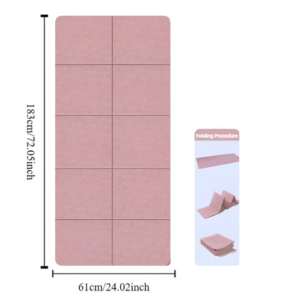 Foldable Yoga Mat Eco Friendly Tpe Folding Travel Fitness Exercise Double Sided Non-Slip For Pilates & Floor Workouts Beauty World Shop