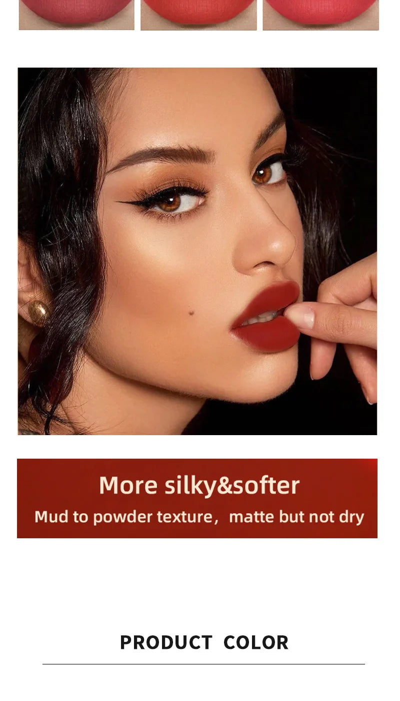 Artistic Soft Mist Mousse Lip Glaze Velvet Matte Lipstick Holding Makeup Not Easy to Sticky Cosmetics Lipstick Beauty Trend Shop