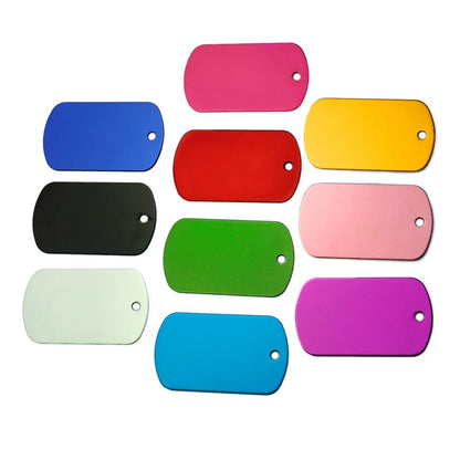 100Pcs Dog Tag Military Pet Id Tags Aluminum Name Pendant Blank Dog Tags Personalized Customized Dog Tag Beauty World Shop