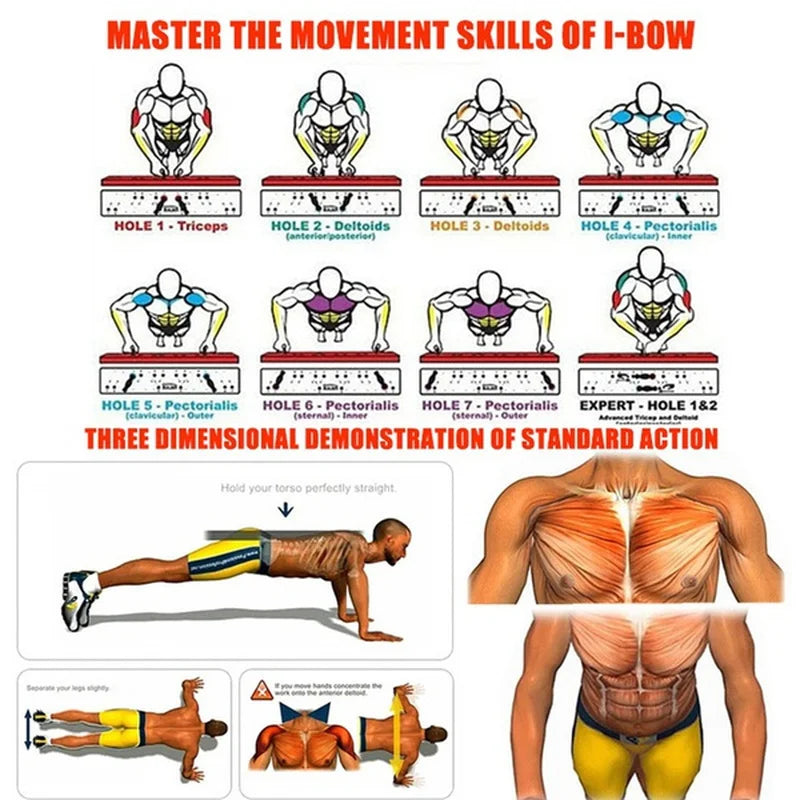 Portable Multifunctional Push-up Board Set With Handles Foldable Fitness Equipment For Chest Abdomen Arms And Back Training Beauty World Shop