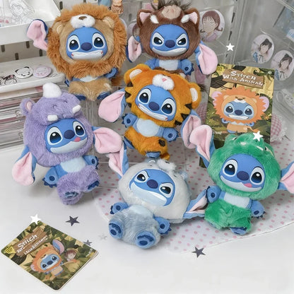 Disney Stitch Wild Animal Series Blind Box Plush Vinyl Toy Cute Doll Replica Mystery Box Bag Pendant Decor New Year Festive Gift Beauty World Shop