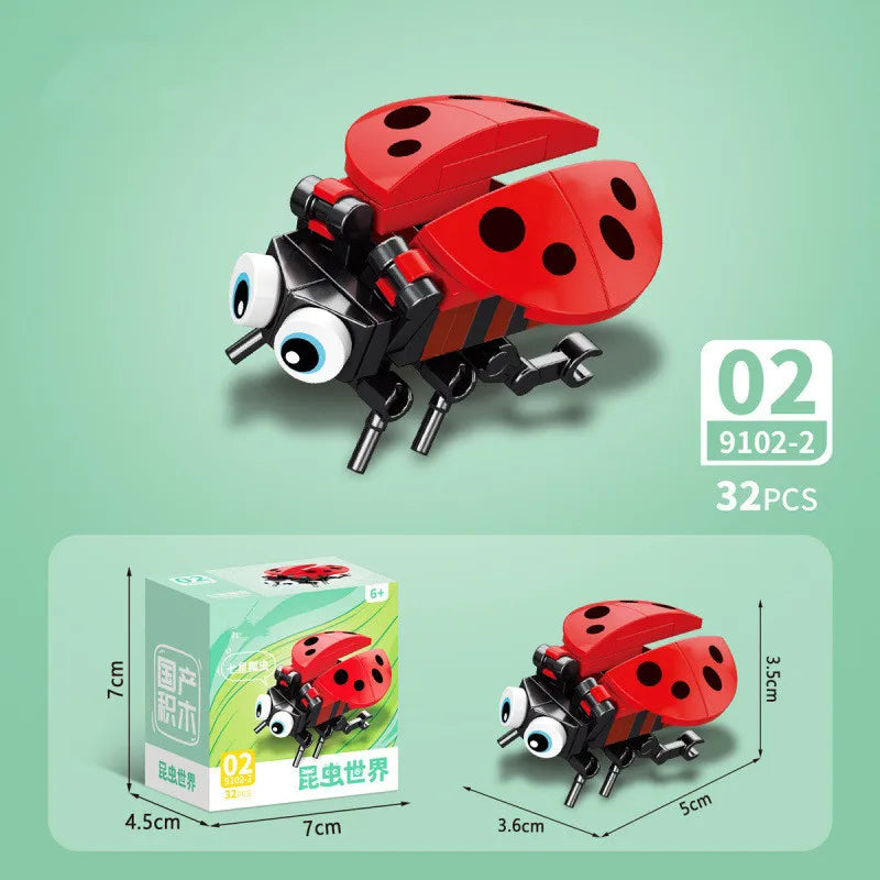 Insect World Animals Scorpion Mantis Ants Spider Birds Marine Animal Building Blocks Toys Desktop Ornaments Bricks Kids Gift Beauty World Shop