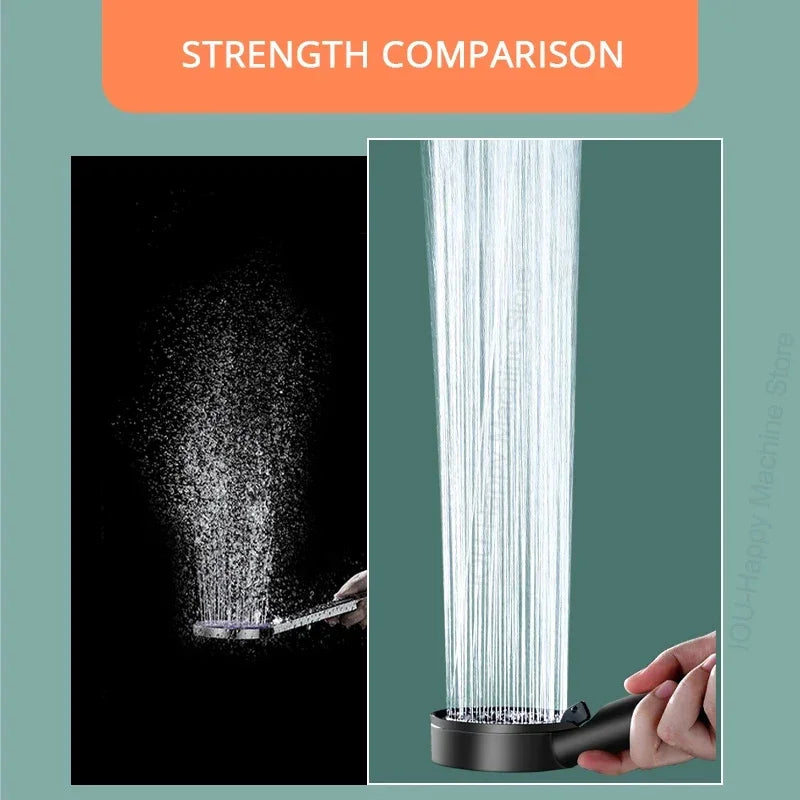 Black 5 Modes Shower Head Adjustable High Pressure Water Saving Shower Head Water Massage Shower Head Bathroom Accessories Beauty World Shop