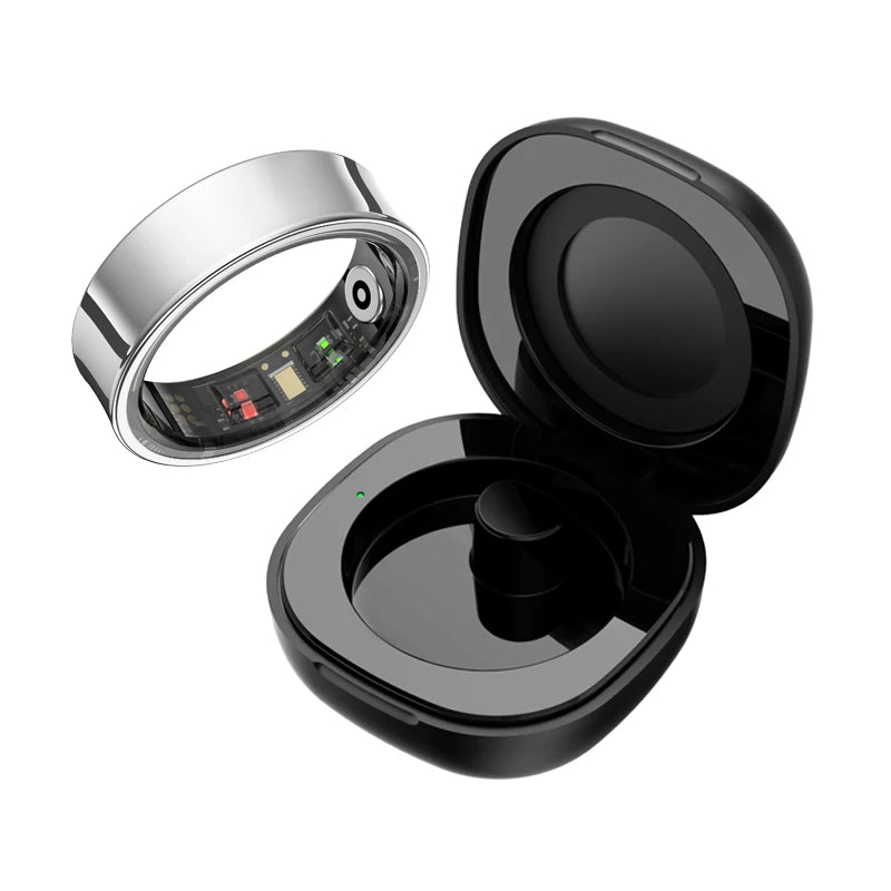R09 Smart Ring Men Women with Charging Case,Heart Rate Blood Oxygen,Skin Temperature Monitor,5ATM Waterproof For Android iOS Beauty World Shop